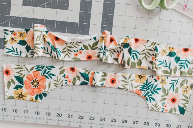 make sure ruffle is between 1.5 and 2x the length of the open shirt