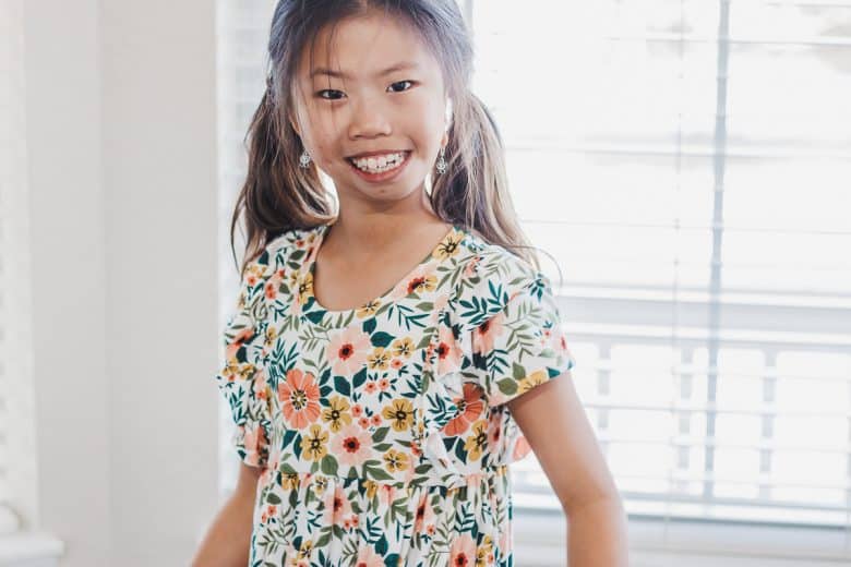 Sew a Tee Shirt Dress with Ruffles for Spring tutorial and free sewing pattern
