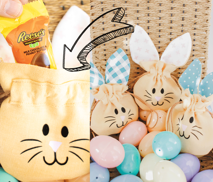 Bunny cinch sacks for Easter treats
