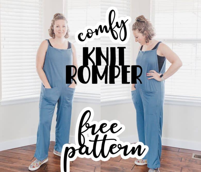 viral knit romper diy sewing dupe! Sew your own amazing knit romper to be super comfy.