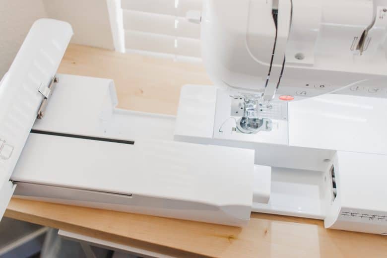 put the embroidery unit on the machine