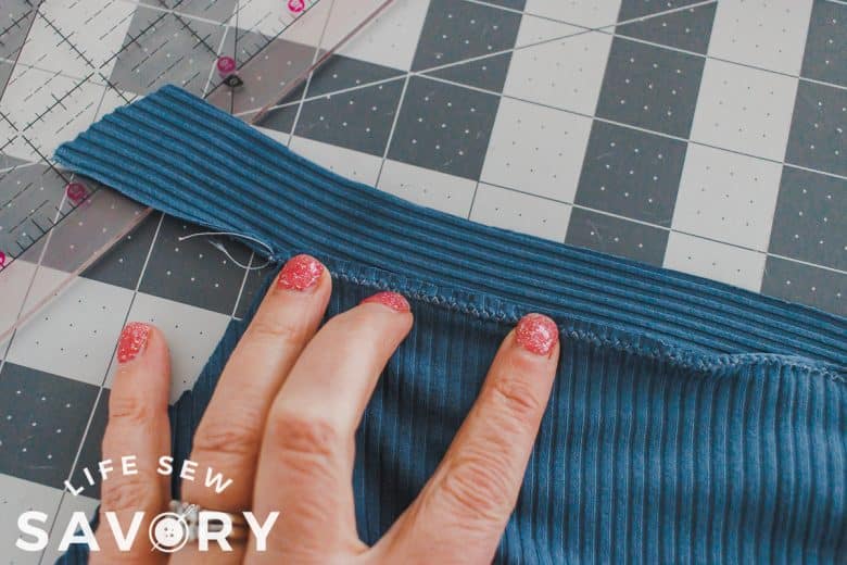 turn to right side and fold seam allowance up