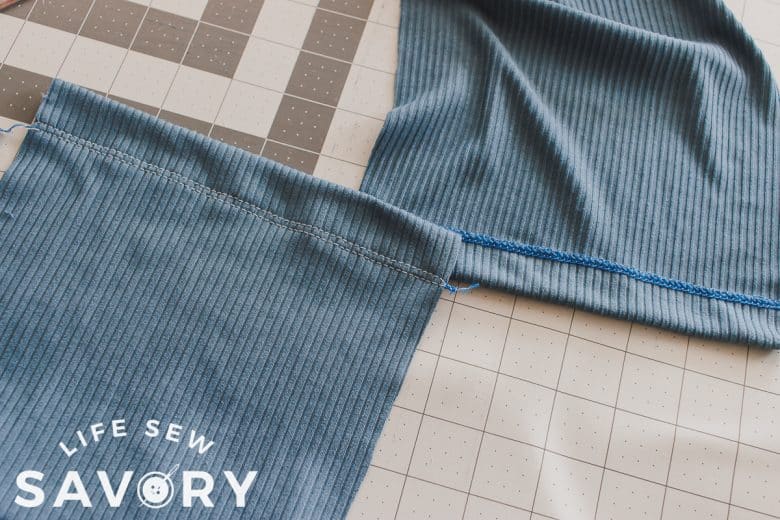 finish top of pockets with 1" hem