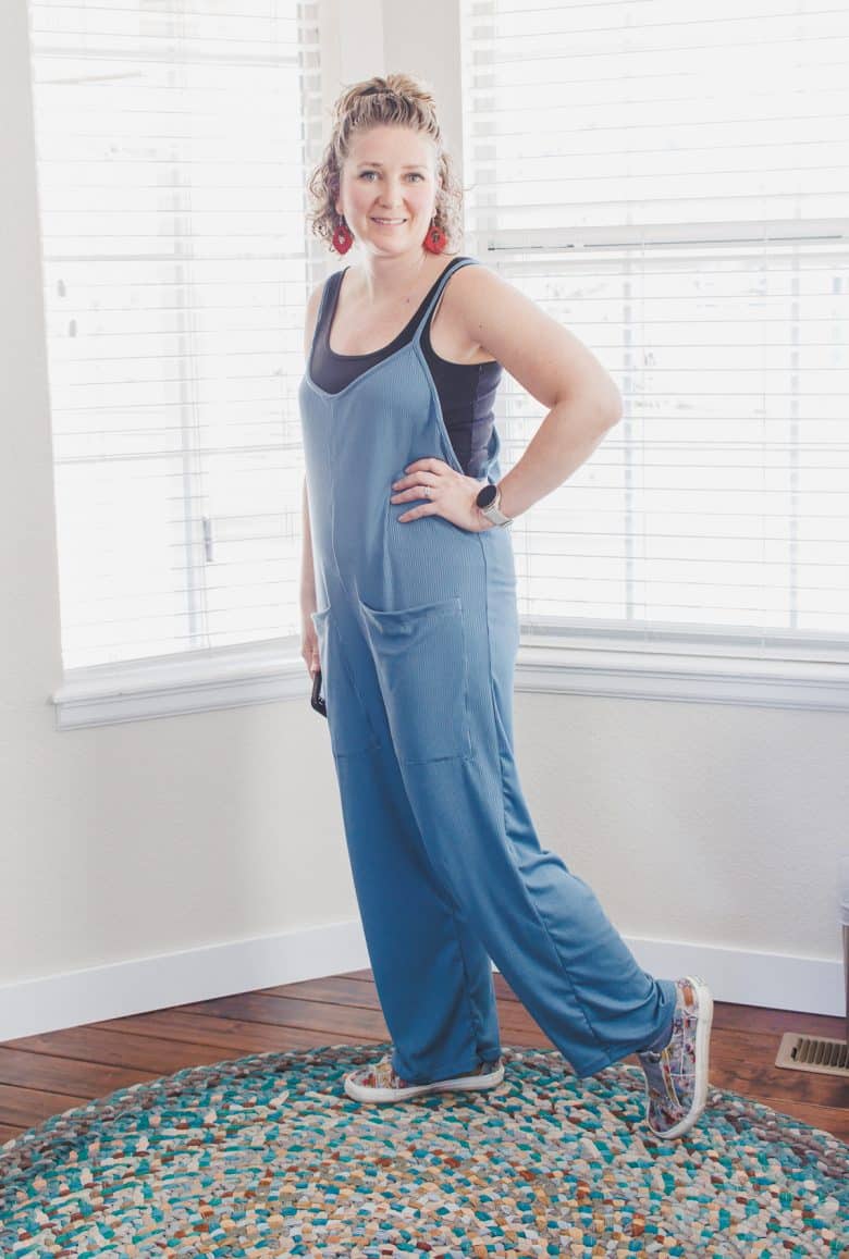 comfy knit romper with free sewing pattern