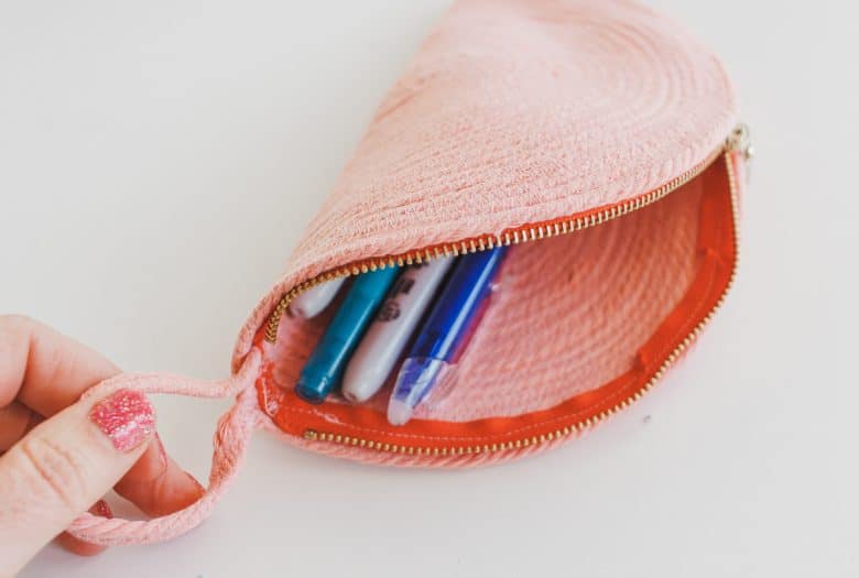 diy rope zipper pouch sewing tutorial