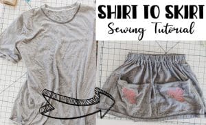 t shirt refashion project with a shirt to skirt sewing tutorial
