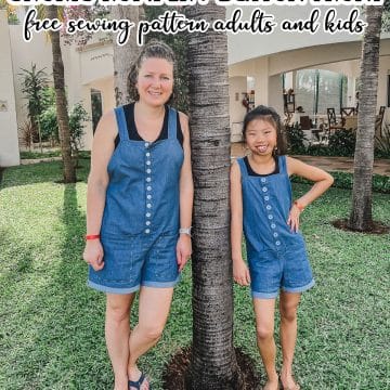 Check out this free shorts romper pattern. It's for both kids and adults and has an adorable button front. Simple and comfy this romper is the perfect free sewing pattern to sew for summer.