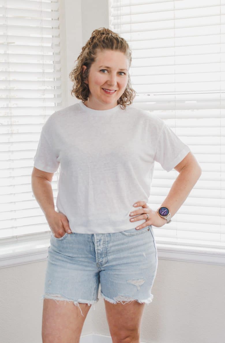 short length, but not crop t-shirt free sewing pattern