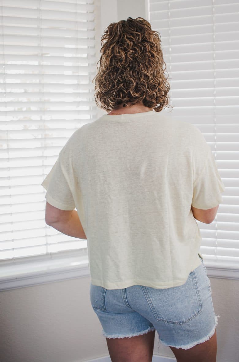 back view of free tee sewing pattern