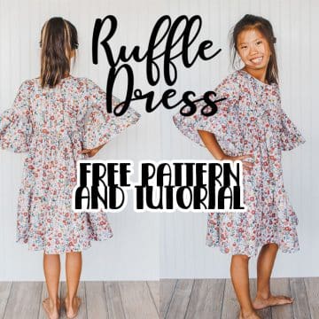 free dress pattern with ruffles. Printable pattern and sewing tutorial for summer dress
