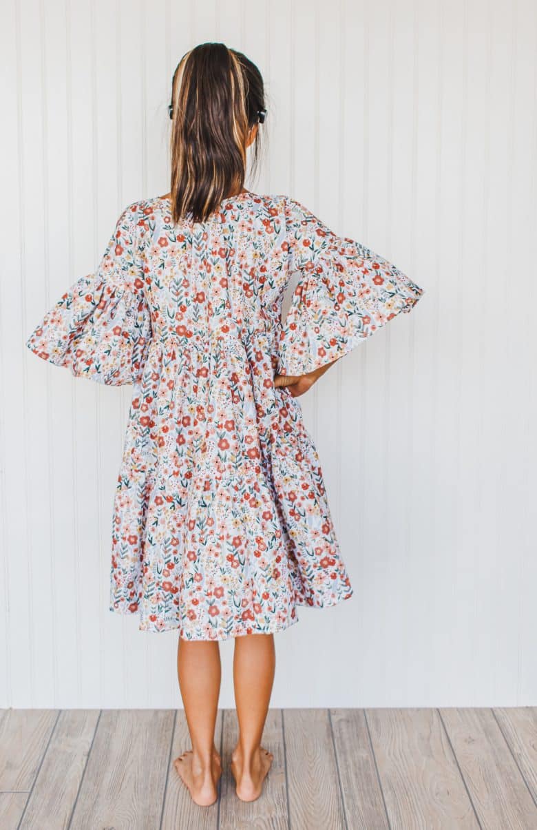 Back view of free dress pattern