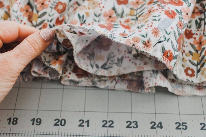 finish raw edge of skirt bottom