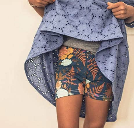 short leggings for summer. Sew legging shorts for easy summer wear. Free sewing pattern