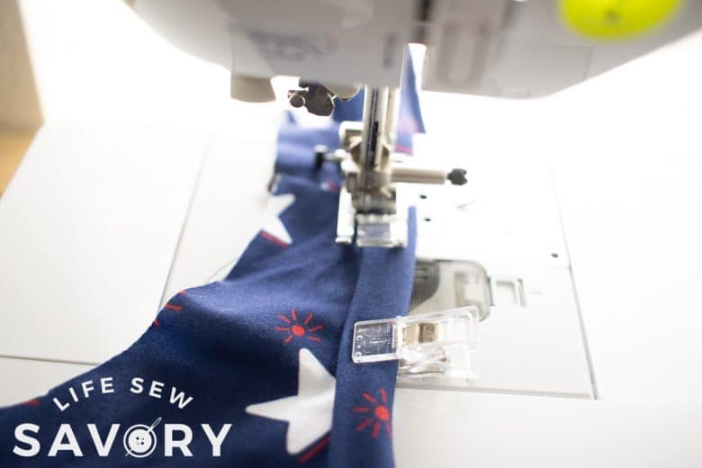 top-stitch binding in place