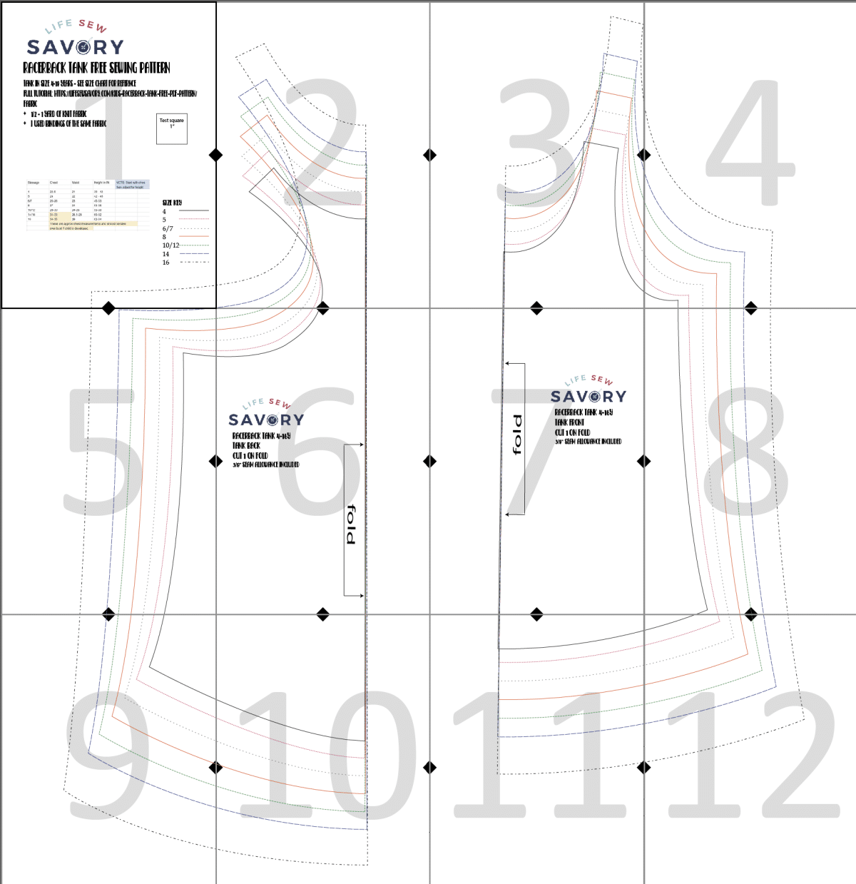 racerback tank layout guide