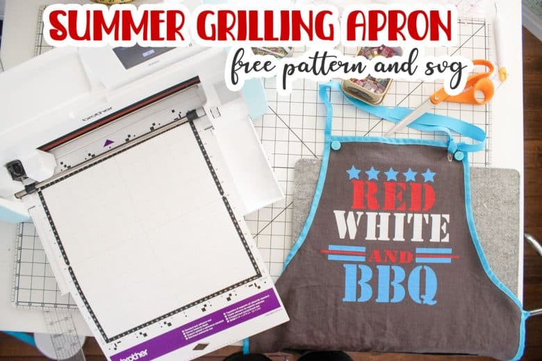 summer grilling apron with free sewing pattern and cut file