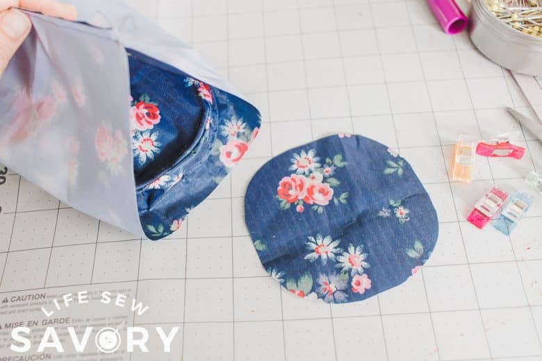 sew into a circle and add the bottom of the bag