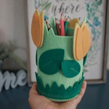 felt pencil holder jar with free cut file