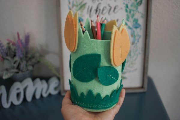 felt pencil holder jar with free cut file