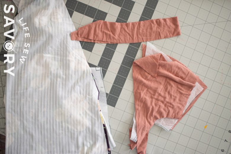 fabric pieces cut out