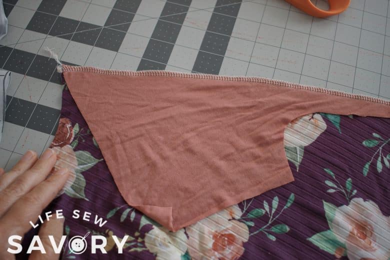 sew with serger or knit stitch