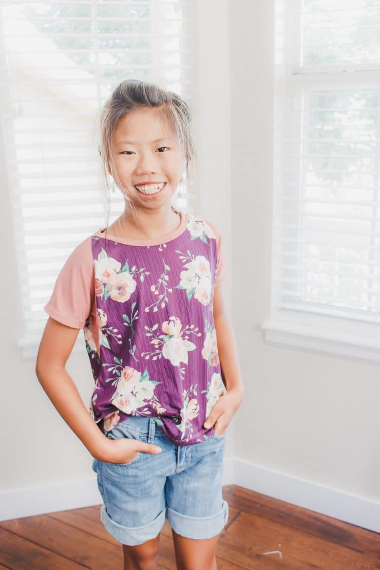 shirt with color blocking