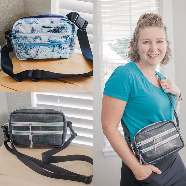 cross body bag with zippers PDF pattern