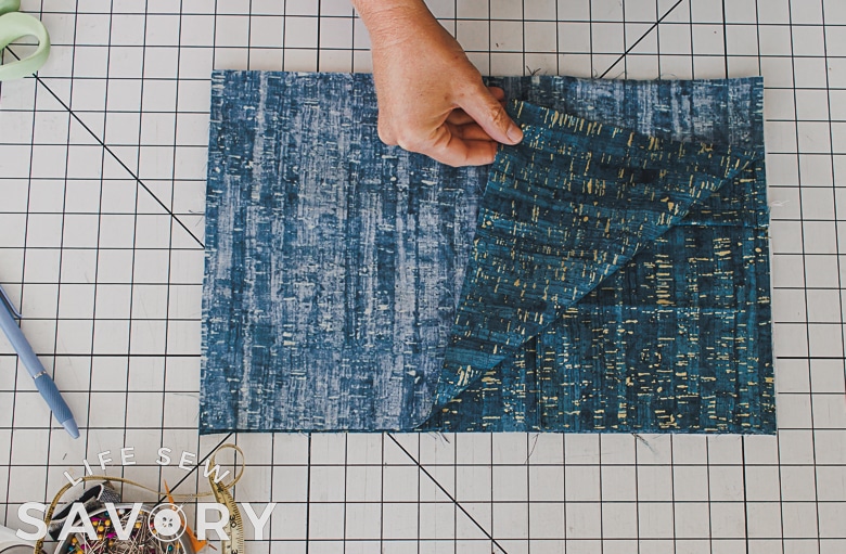 place right sides of fabric together