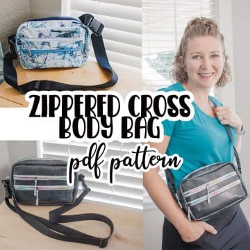 Learn all about the new zippered cross body bag pdf pattern. Download and sew this pdf pattern to create the perfect cross body bag for daily wear. This bag is the perfect size for holding the essentials you need every day.