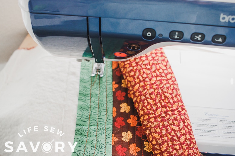 continue adding different widths of fabric