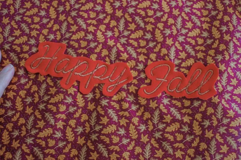 cut all the way around the embroidery