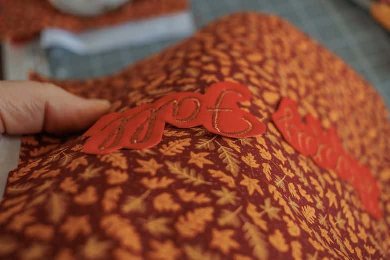 vinyl is still loose on the fabric