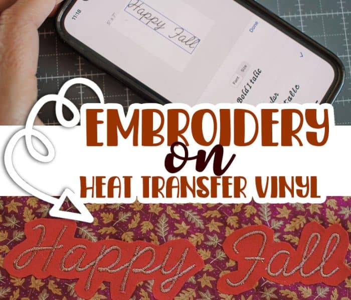 learn how to embroider on heat transfer vinyl. Fun embroidery designs from Artspira paired with heat transfer vinyl makes a cute layered and textured look for your next project.