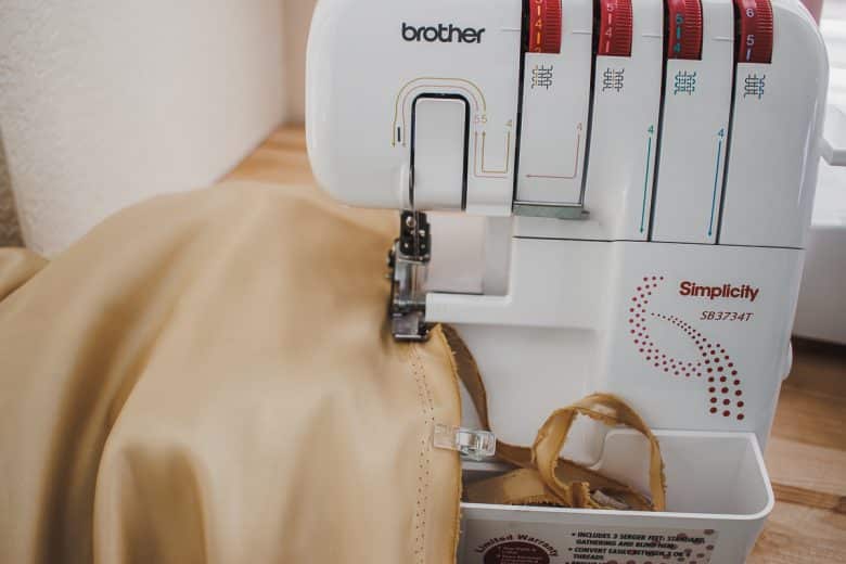 sew lining with serger