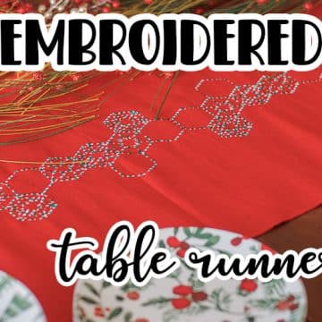 embroidered table runner for Christmas with your embroidery machine