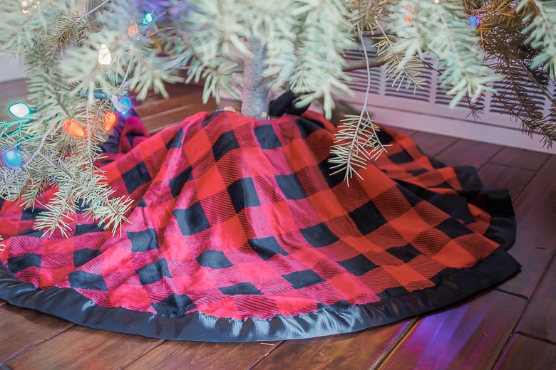 tree skirt sewn from a blanket