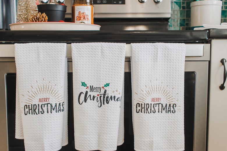 easy DIY Christmas towels with sublimation