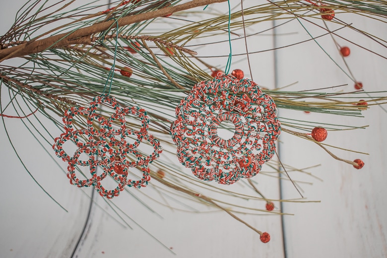 crochet ornaments on an embroidery machine