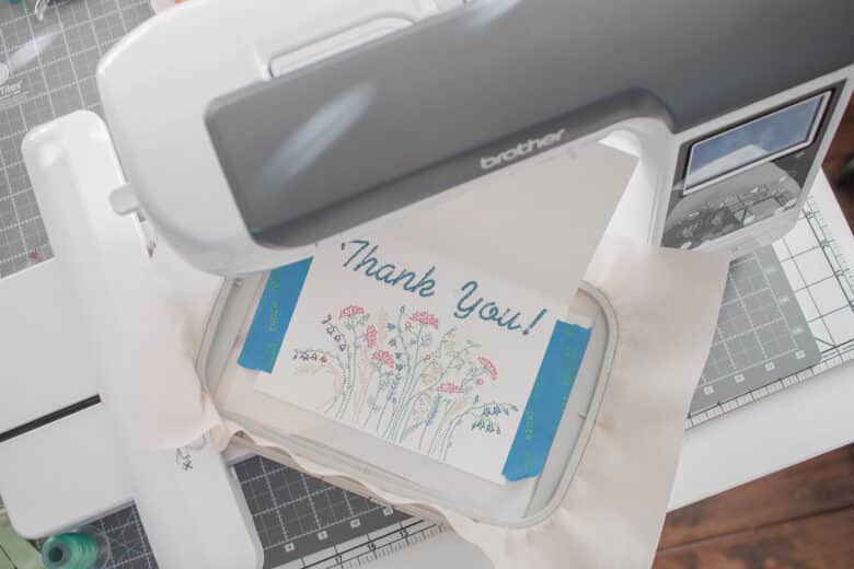 embroidered thank you note