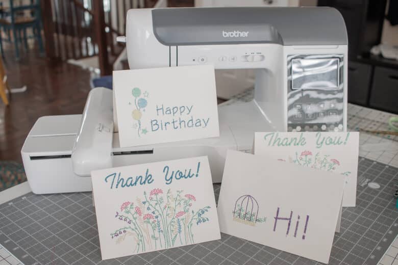 machine embroidered cards