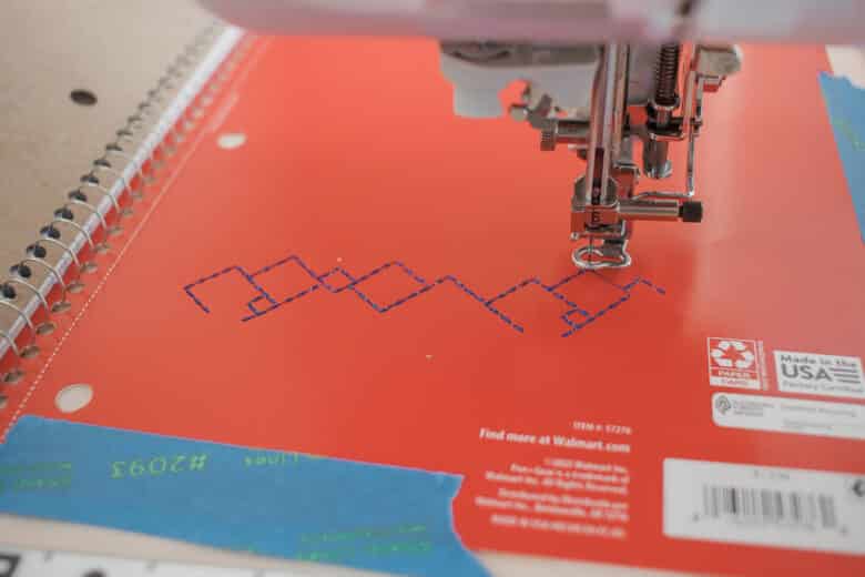 embroider on a notebook