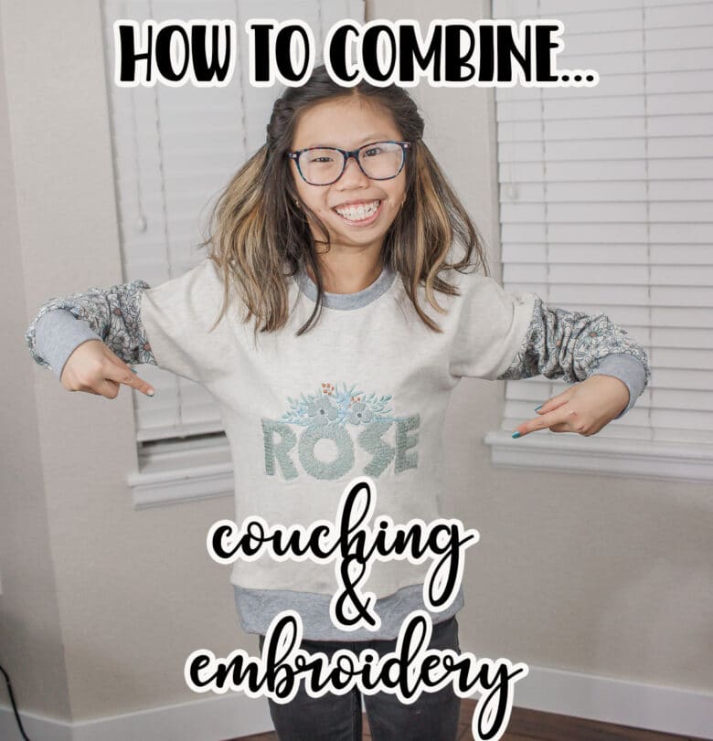 learn how to combine the techniques of yarn couching and embroidery. These two mediums together look so beautiful and are the perfect embellishment to your next clothing or accessory project.