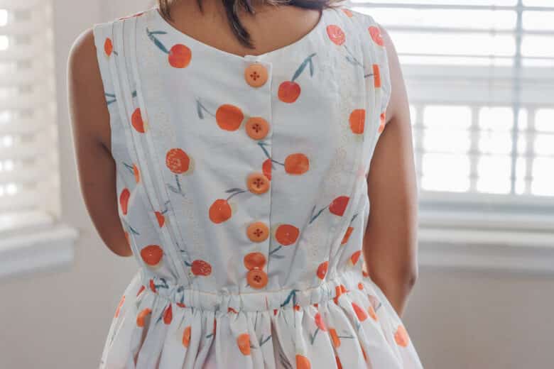 back of dress with buttons