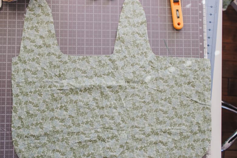 cut left and right of bag