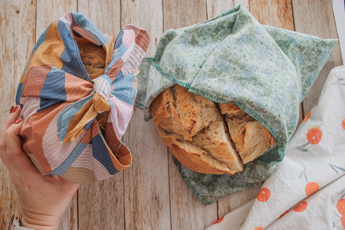 fabric bread bags tutorial and free sewing pattern