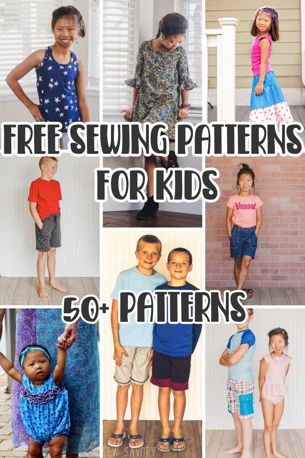 My complete list of the best free sewing patterns for kids. This list is dedicated to free sewing patterns that work for summer weather. free pdf patterns all printable to create clothes for kids.