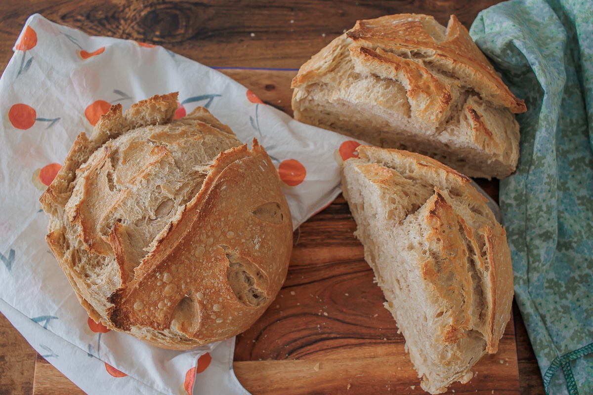 home baked sourdough bread with recipe and easy method