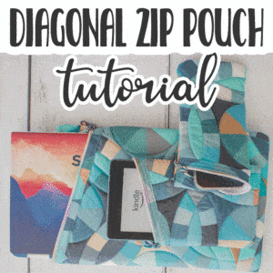 Diagonal Zipper pouch tutorial learn how fun it is to sew a diagonal zipper pouch with this sewing tutorial. Sewing a diagonal zipper pouch is easier than you think! Use this sewing tutorial to sew fun diagonal pouches in all sizes.