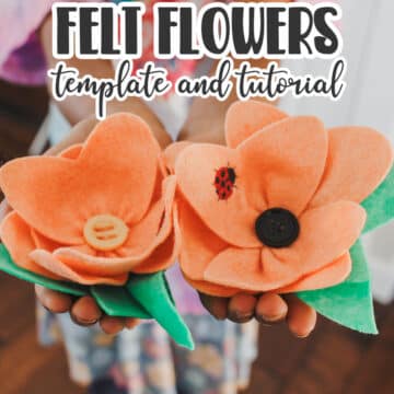 Use the free felt flower template to make gorgeous felt flowers. Felt flowers are perfect for hair accessories, bags, wreaths and more! Simple felt flower tutorial.