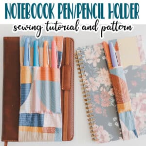 Use this free pdf pattern to sew a notebook pen holder. This notebook pen holder free pdf pattern is perfect for keeping your pens and pencils close by when you need them.